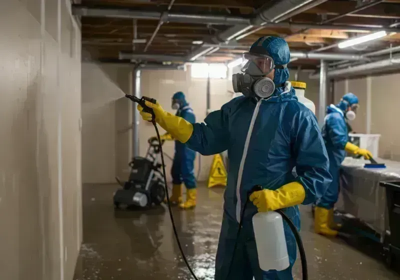 Basement Sanitization and Antimicrobial Treatment process in Palatine, IL